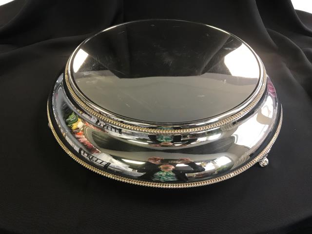 Rental store for 14  Round Silver Cake Stand in St. Louis MO