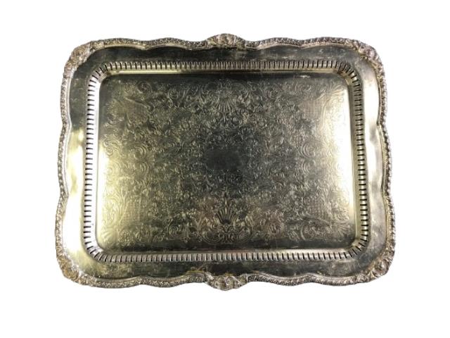 Rental store for Large Silver Oblong Tray in St. Louis MO