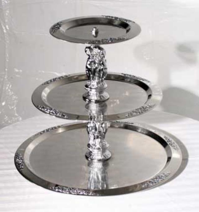Rental store for Stainless Round 3 Tier Stand in St. Louis MO