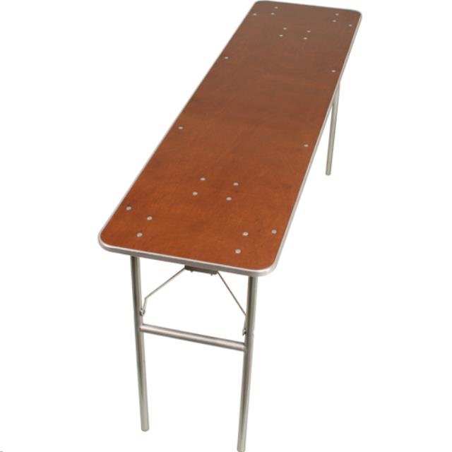 Rental store for 6 x18 Rectangle Wood Top Table in St. Louis MO