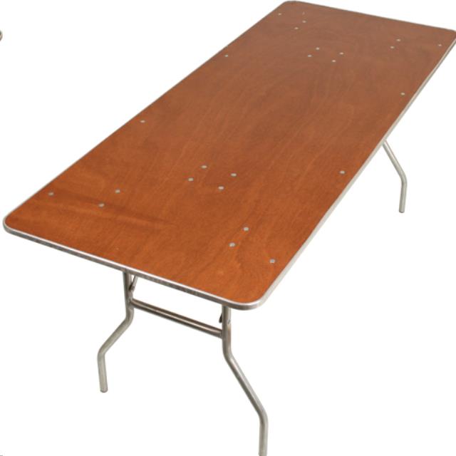 Rental store for 6 x30 Rectangle Wood Top Table in St. Louis MO