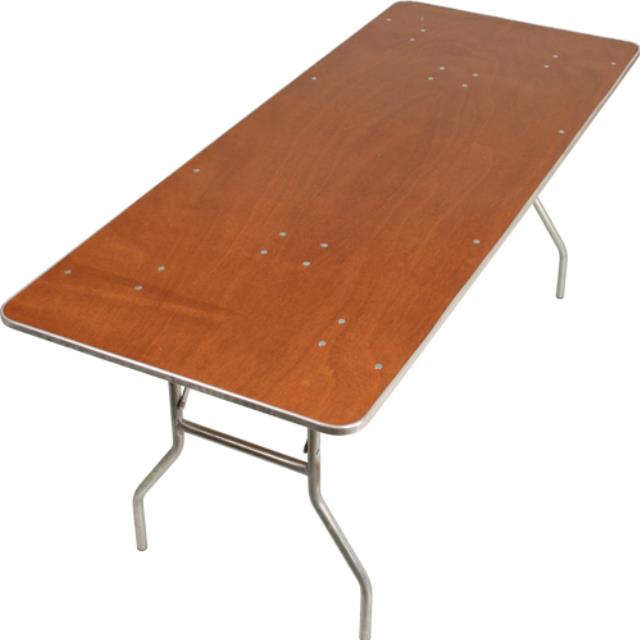 Rental store for 8 x30 Rectangle Wood Top Table in St. Louis MO